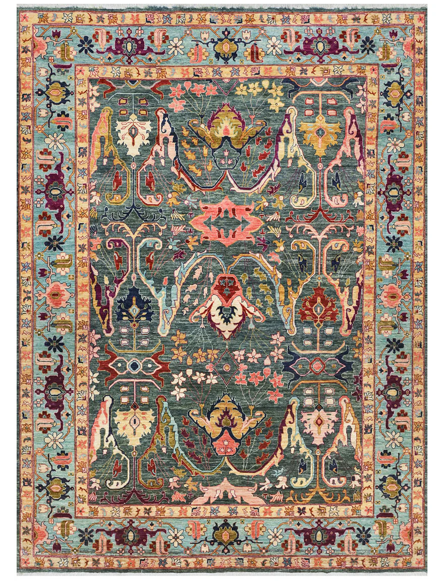 karakul-rug-in Emerald Mughal Emerald Rug - Image 1